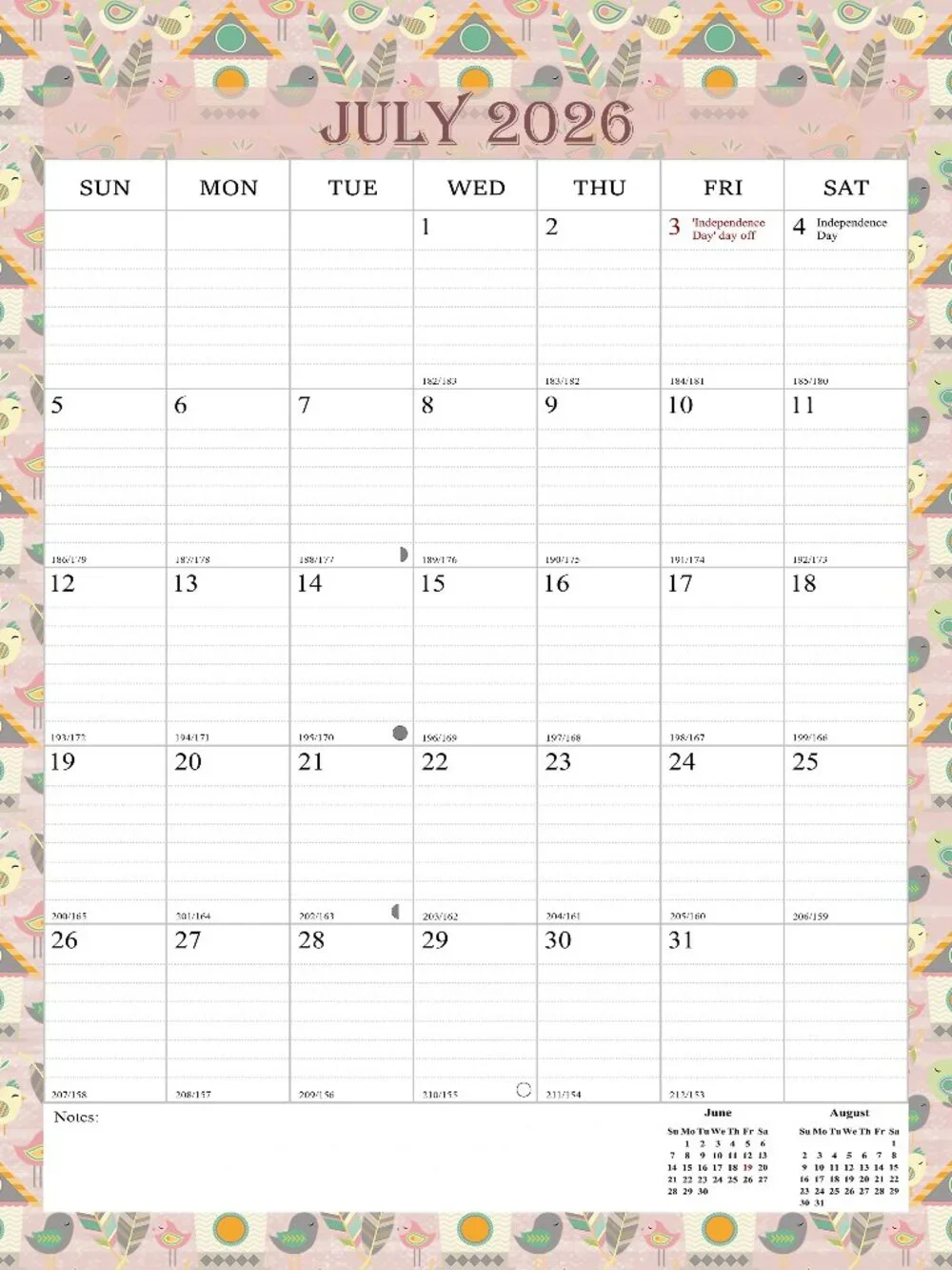 2026-2027 Wall Calendar Spiral-bound Twin-Wire Binding - 18 Months 8.5